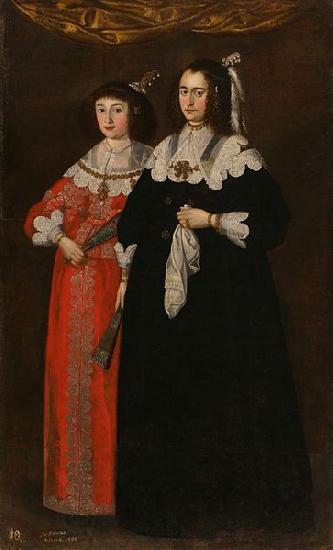 unknow artist Portrait of Catherine Potocka and Maria Lupu (daughter of Vasile Lupu), two wives of Janusz Radziwill oil painting picture